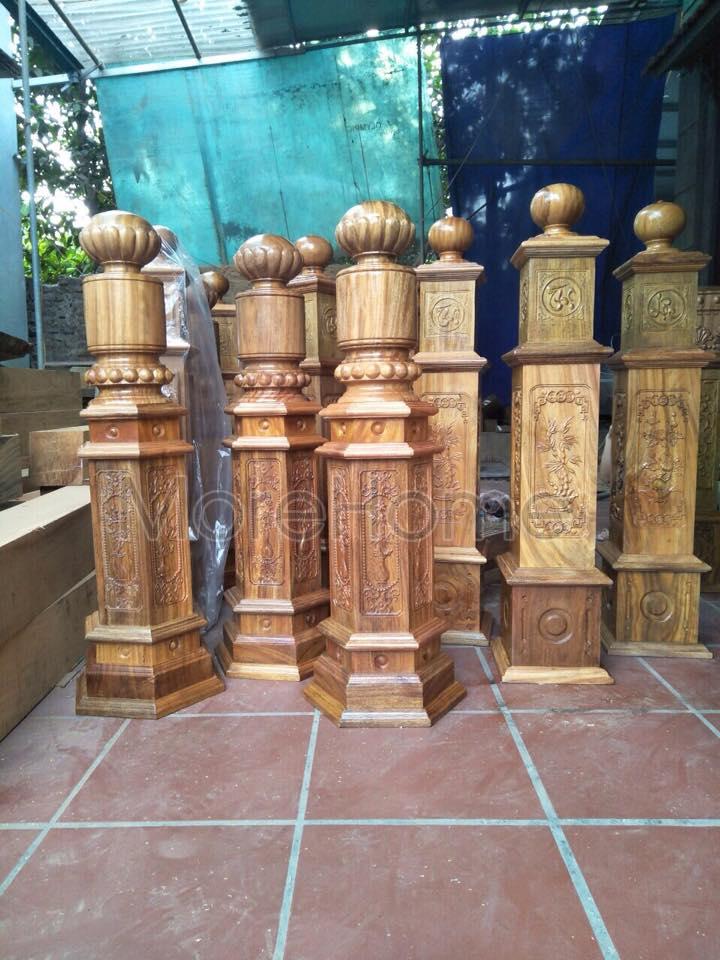Trụ cầu thang gỗ Lim Nam Phi
